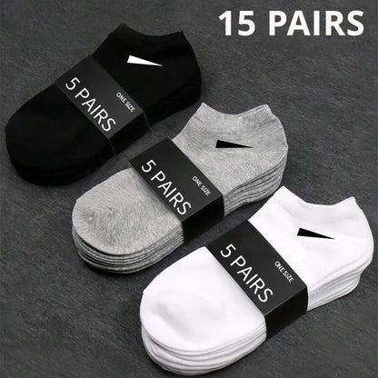 5/10 /20/30 Pairs Unisex Casual Plain Color Boat Socks Thin Breathable Comfy anti Odor Sweat-Absorbing Ankle Socks for Men Women