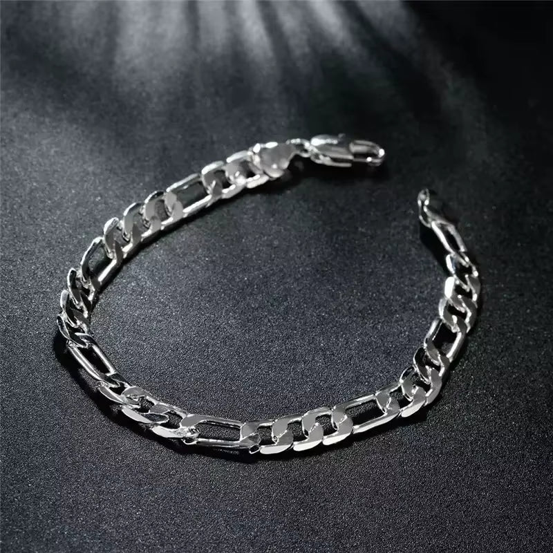 Fine Noble New Arrive 925 Silver 4MM Chain for Men Women Bracelet Necklace Jewelry Set Lady Christma Gifts Charms Wedding