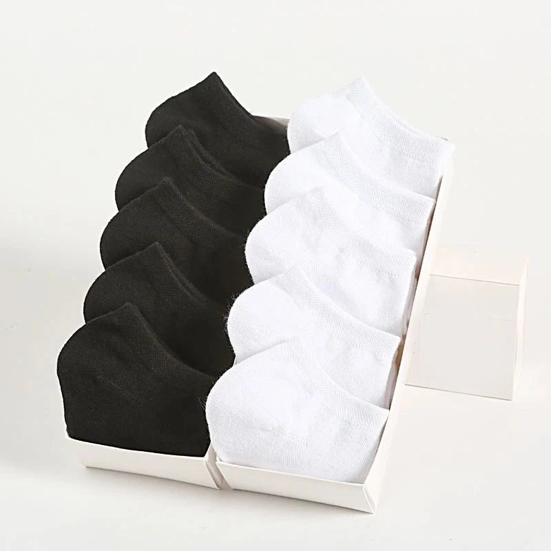 5/10 /20/30 Pairs Unisex Casual Plain Color Boat Socks Thin Breathable Comfy anti Odor Sweat-Absorbing Ankle Socks for Men Women