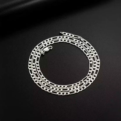 Fine Noble New Arrive 925 Silver 4MM Chain for Men Women Bracelet Necklace Jewelry Set Lady Christma Gifts Charms Wedding