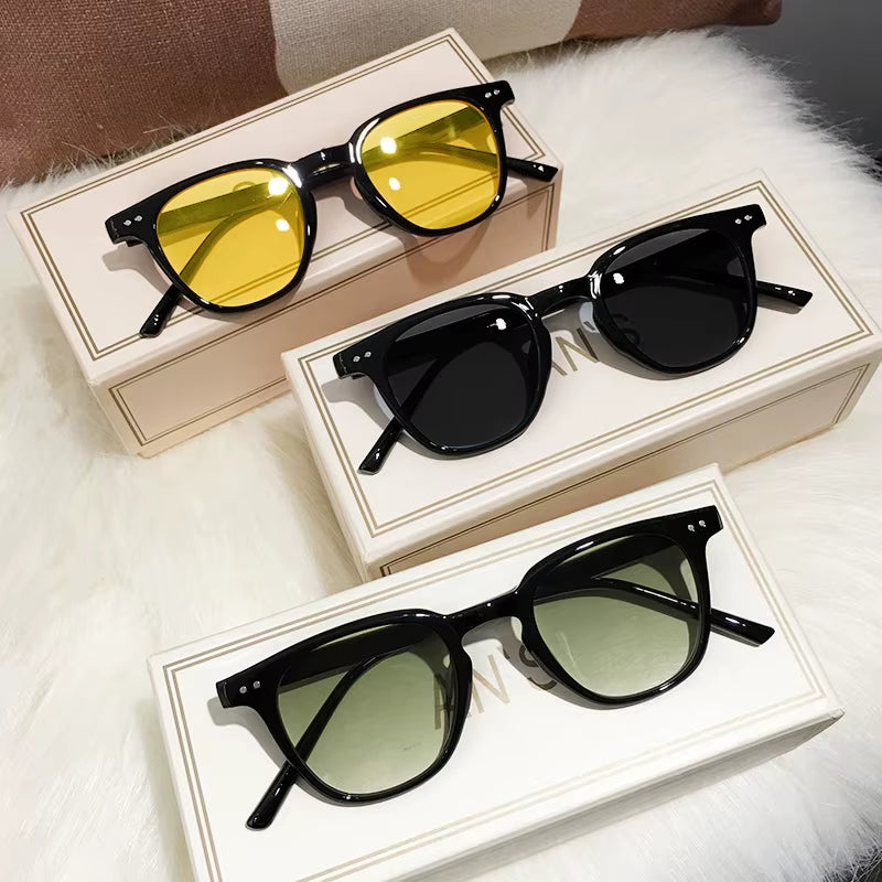 Stylish Vintage Square Sunglasses for Men and Women - Luxury Small Round Eyewear for Ultimate Sun Protection