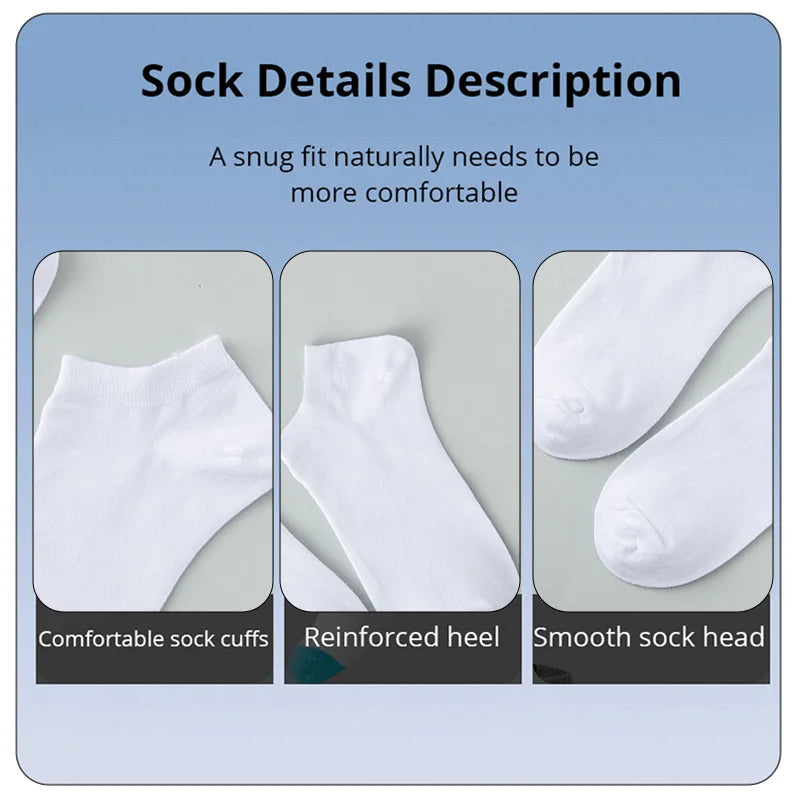 5/10 /20/30 Pairs Unisex Casual Plain Color Boat Socks Thin Breathable Comfy anti Odor Sweat-Absorbing Ankle Socks for Men Women